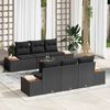 vidaXL Set Divano da Giardino con cuscino 7 pcs Nero Poly Rattan