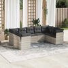 vidaXL Set Divano da Giardino 9pz con Cuscini Grigio Chiaro Polyrattan