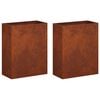 vidaXL Vaso da giardino 2 pz Ruggine 40 x 20 x 50 cm Acciaio Corten