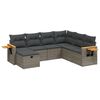 vidaXL Set Divani da Giardino 7 pz con Cuscini Grigio in Polyrattan