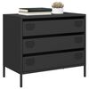 vidaXL Credenza Nera 68x39x58,5 cm in Acciaio Laminato a Freddo