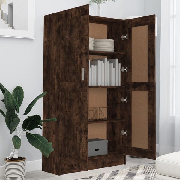vidaXL Libreria Rovere Fumo 82,5x30,5x150 cm in Legno Multistrato