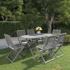 vidaXL Set da Pranzo per Giardino 7 pz Legno Massello di Acacia Grigio