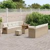 vidaXL Set Divano da Giardino con cuscino 11 pcs Beige Poly Rattan