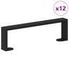 vidaXL Piedini per mobili 12 pz Nero 341 x 40,5 x 100 mm Ferro