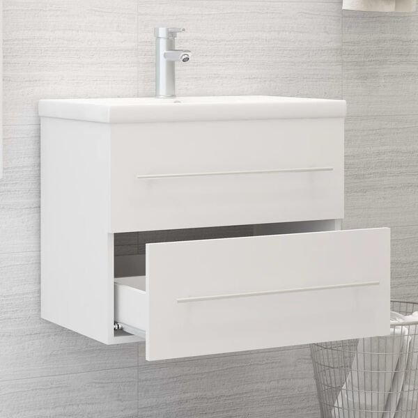 vidaXL Mobile Lavabo Bianco 60x38,5x48 cm in Legno Multistrato