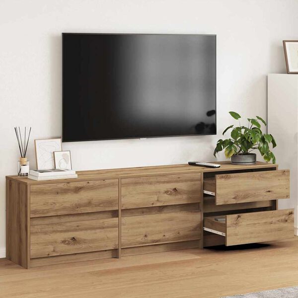 vidaXL Unit&agrave; TV 2 pcs Rovere artigianale 180 x 34 x 50 cm