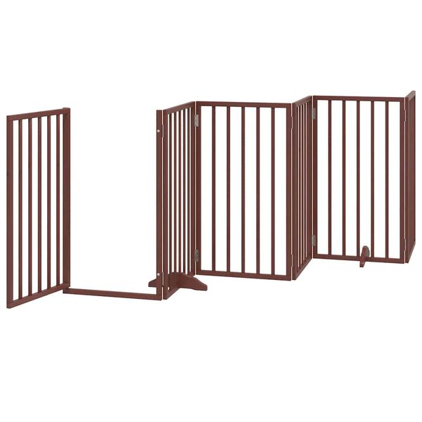 vidaXL Cancello Cani Porta Pieghevole Marrone 15 Pannelli 750cm Pioppo