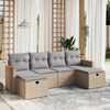 vidaXL Set Divano da Giardino 6 pz con Cuscini Beige Misto Polyrattan