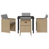 vidaXL Set da Pranzo per Giardino con cuscino 5 pcs Beige polyrattan
