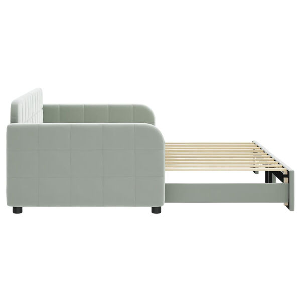 vidaXL Divano Letto con Letto Estraibile Grigio Chiaro 90x190 Velluto