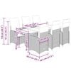 vidaXL Set Bistr&ograve; da Giardino 7 pz con Cuscini in Polyrattan Grigio
