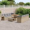 vidaXL Set Divano da Giardino con cuscino 11 pcs Beige Poly Rattan