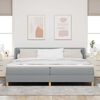 vidaXL Letto a molle con materasso Grigio chiaro 200 x 200 cm Tessuto