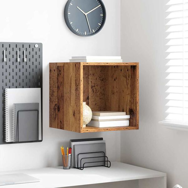 vidaXL Armadietto a muro con lo scaffale Legno vecchio 37 x 37 x 37 cm