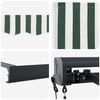 vidaXL Tenda Retrattile Verde e bianco 500 &times; 300 cm Tessuto, Metallo