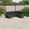 vidaXL Set Divani da Giardino con Cuscini 7pz Nero Polyrattan