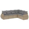 vidaXL Set Divano da Giardino 6 pz con Cuscini Beige in Polyrattan