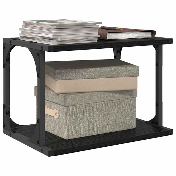 vidaXL Supporto per Stampante Rovere Nero 41 x 28 x 33.5 cm