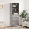 vidaXL Credenza Grigio Sonoma 69,5x34x180 cm in Legno Multistrato