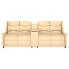 vidaXL Divano Massaggiante 4 Posti con Portabicchieri Crema Similpelle