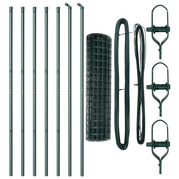 vidaXL Recinzione con Posto Verde 1,4 x 10 m Acciaio e PVC