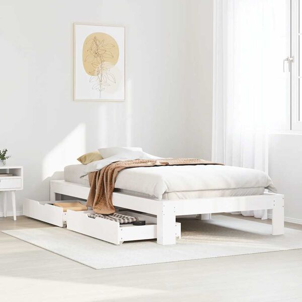 vidaXL Letto senza Materasso Bianco 90x190 cm in Legno Massello Pino