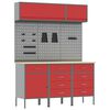 vidaXL Set di mobili da lavoro con cassetto con blocco 8 pcs Rosso