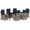 vidaXL Set da Pranzo per Giardino 7 pz Grigio e Nero Rattan
