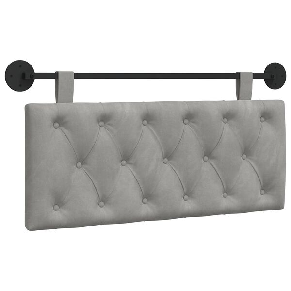 vidaXL Testata appesa Grigio chiaro 110 x 55 x 7 cm Velluto