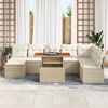 vidaXL Set Divano da Giardino 9 pcs Beige Poly Rattan