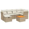 vidaXL Set Divani da Giardino 7 pz con Cuscini Beige in Polyrattan