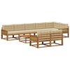 vidaXL Set di divani da esterno con cuscino 9 pcs Naturale e Beige