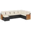 vidaXL Set Divani da Giardino con Cuscini 8 pz Nero in Polyrattan