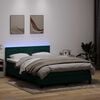 vidaXL Letto a Molle con Materasso e LED Verde Scuro 160x210 cm Velluto