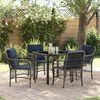 vidaXL Set da Pranzo per Giardino 5 pcs Grigio e Nero Rattan