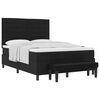 vidaXL Letto a molle con testiera Nero 140 x 190 cm Tessuto