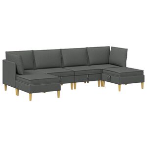 vidaXL Set di divani modulari con spazio di archiviazione 6 pz Tessuto