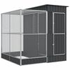 vidaXL Voliera con Estensione Argento 209x203x216 cm Acciaio