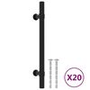 vidaXL Maniglie per Mobili 20 pz Nere 128 mm in Acciaio Inox