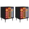 vidaXL Armadio da Notte ESSEN 2 pz Rovere Nero 36 x 33 x 51 cm