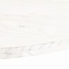 vidaXL Piano Tavolo Bianco 80x40x2,5cm in Legno Massello di Pino Ovale