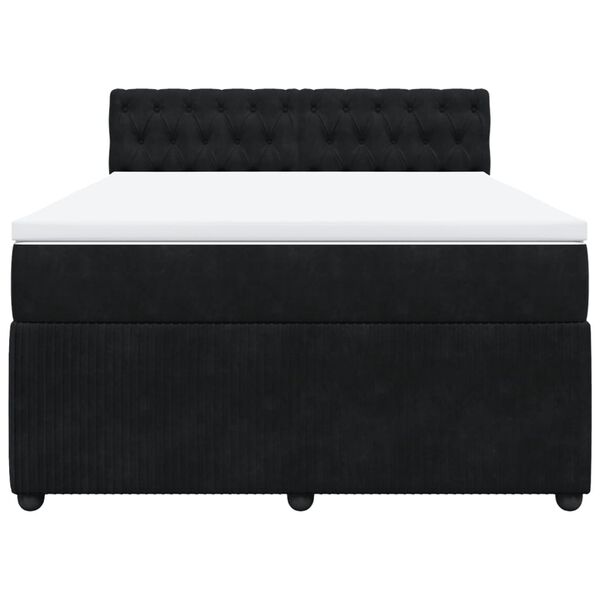 vidaXL Giroletto a Molle con Materasso Nero 140x190 cm in Velluto