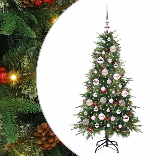 vidaXL Albero di Natale Artificiale con Rami Pieghevoli Verde 120 cm