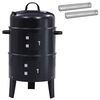 vidaXL Griglia da Esterno &Oslash; 40 x 80 cm Acciaio Nero