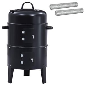 vidaXL Griglia da Esterno &Oslash; 40 x 80 cm Acciaio Nero