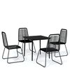 vidaXL Set Mobili da Pranzo per Giardino 5 pz Nero