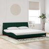 vidaXL Letto con Materasso Hanko Verde Scuro 200x200 cm Velluto