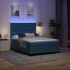 vidaXL Letto a Sorgente LED Blu Scuro 160 x 200 cm Tessuto
