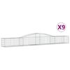 vidaXL Cesti Gabbioni ad Arco 9 pz 400x50x40/60 cm Ferro Zincato